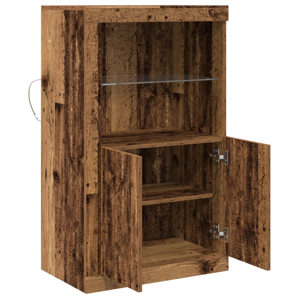 Mobile con luci LED Legno Vecchio 60,5x37x100 cm