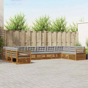 Set divani con cuscino 5 pcs Grigio Naturale e Chiaro 3374191