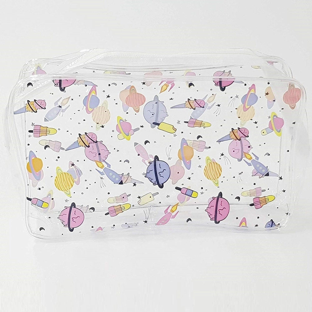 Trade Shop - Pochette Pianeti Trasparente Beauty Case Organizzatore Viaggio Portaoggetti -