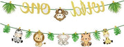 Decorazione di compleanno - Slitta animale decorazione jungle - 1° compleanno bambino bambina - Bandiera safari - 1 anno bambino primo compleanno