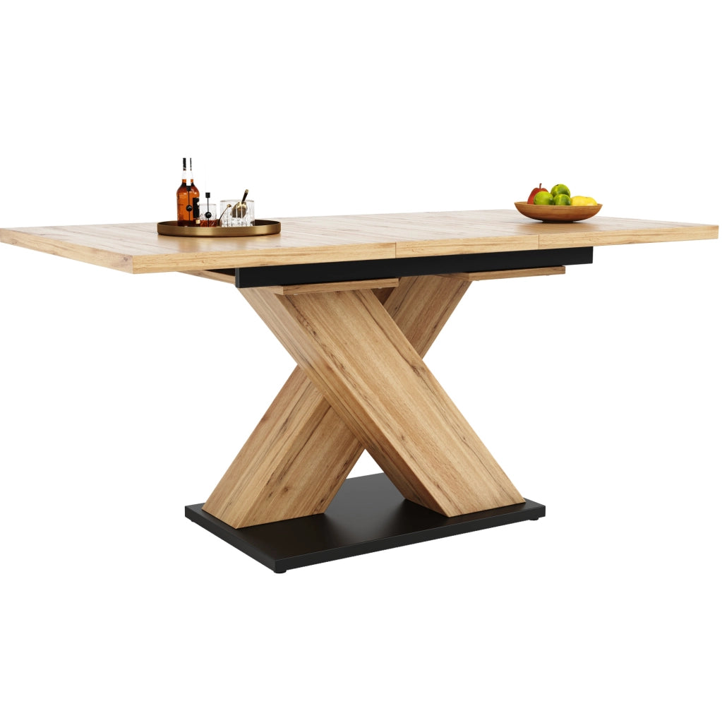 Tavolo allungabile 119x80x75 cm; piano estensibile per 6-8 persone; MDF; colore naturale