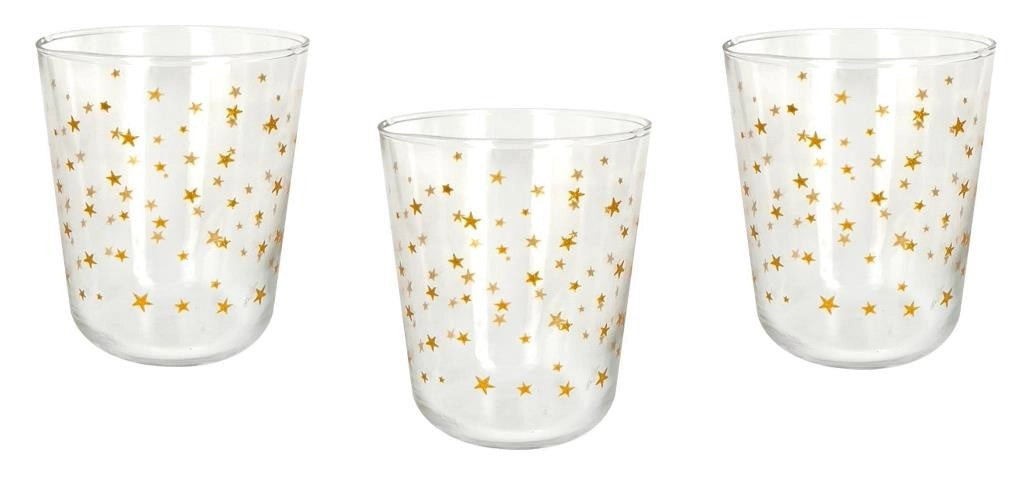 Set 3 Bicchieri da Tavola Natale Gold Sky Velo 310 cc Cerve