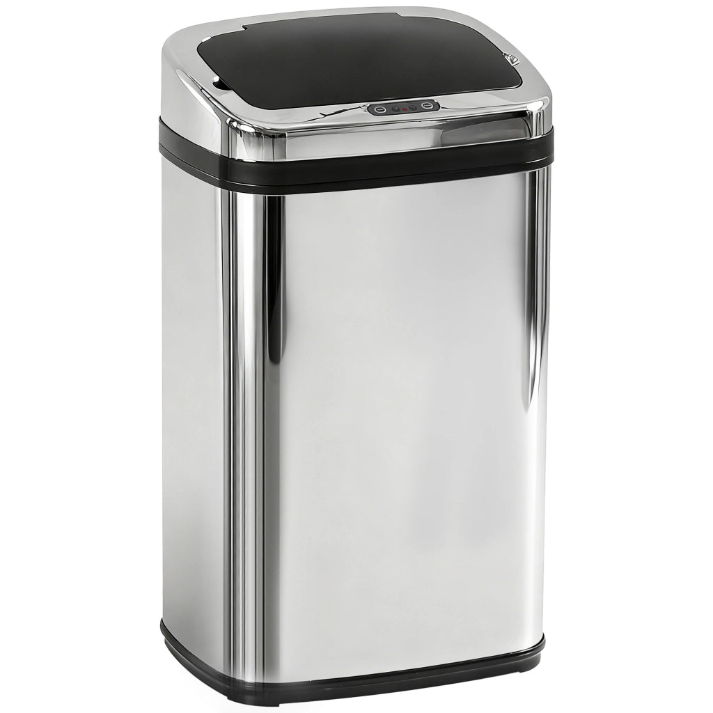 Cestino Cucina Automatico 30L ¨C zephmum ¨C Acciaio Inossidabile Argento 33x25x58cm