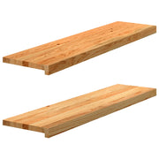 Davanzali 2 pz Marrone Chiaro 100x30x2 cm Legno Massello Rovere