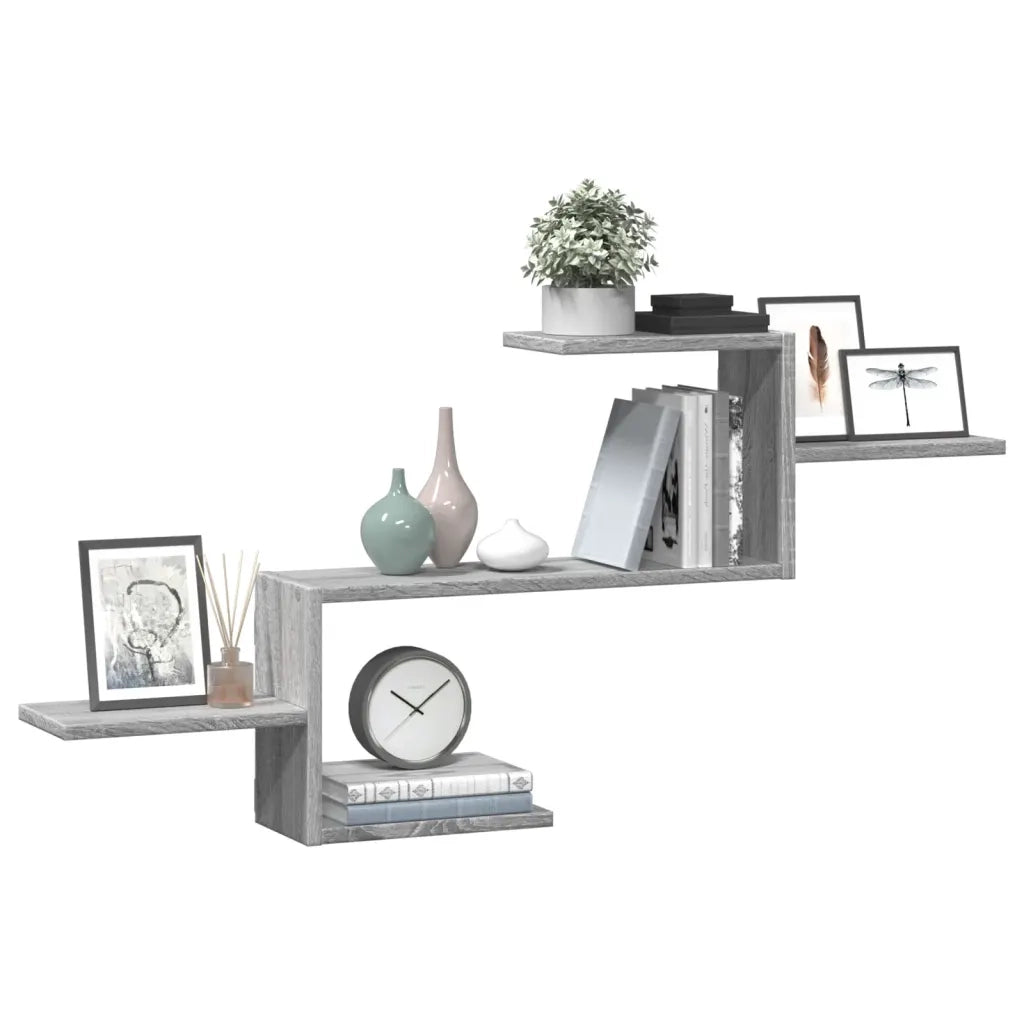 Mensola a Muro Grigio Sonoma 104x15x49 cm Legno Multistrato