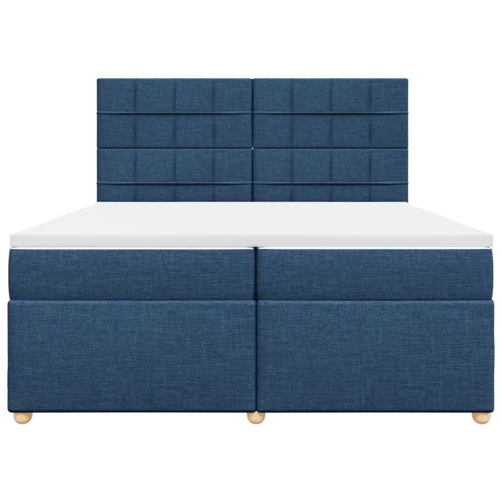 Giroletto a Molle con Materasso Blu 200x200 cm in Tessuto 3291393