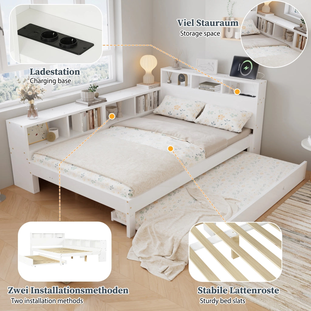 letto in legno bianco 120x200 cm