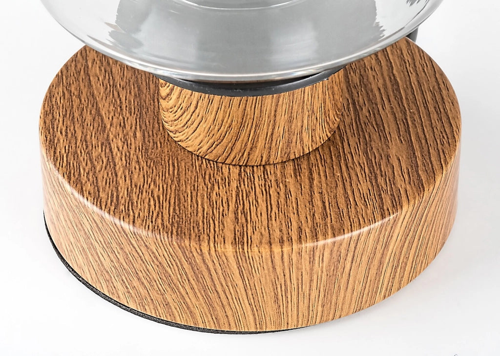 Lampada da tavolo Rabalux Tanno rovere E27 fumé 26cm