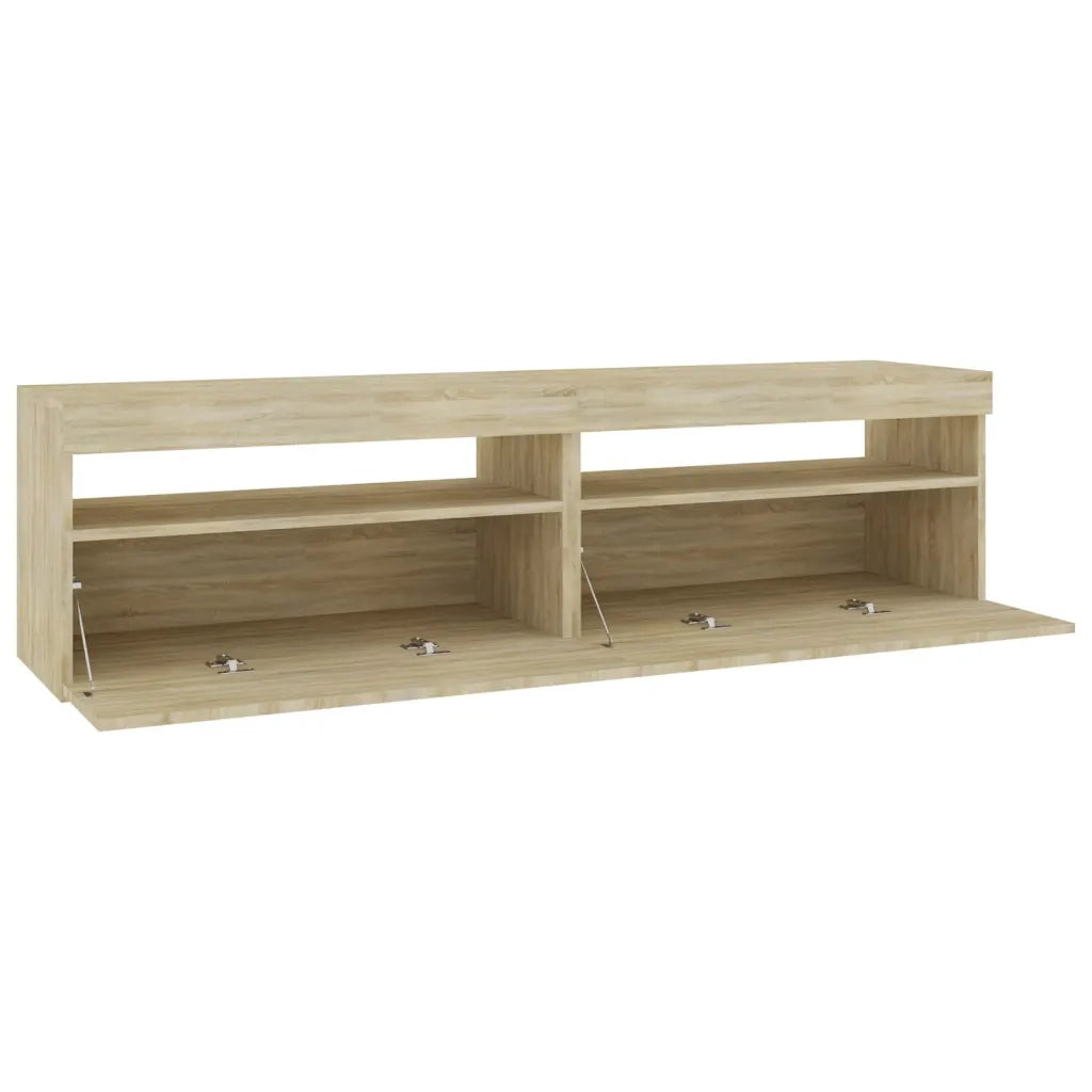 Mobili Porta TV con Luci LED 2 pz-Credenza per TV Rovere Sonoma 75x35x40 cm