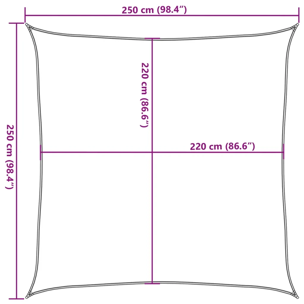 Vela Parasole-Telo Ombra-Vela Ombreggiante Grigio Chiaro 2,5x2,5 m 100% Poliestere Oxford
