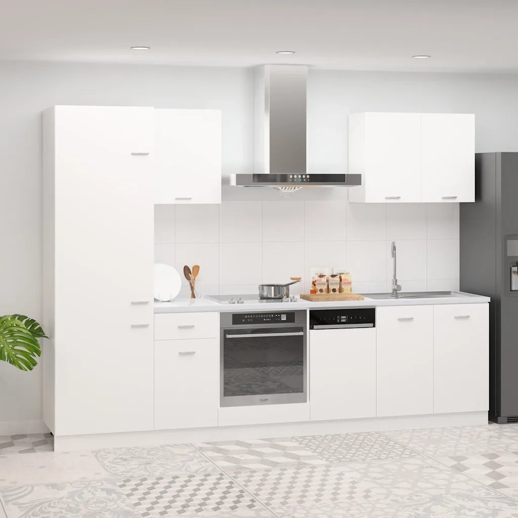 Set Armadi da Cucina 7 pz Lyon Bianco in Truciolato 3067631