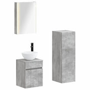 Set di mobili per il bagno 4 pcs Grigio Cemento 3407474