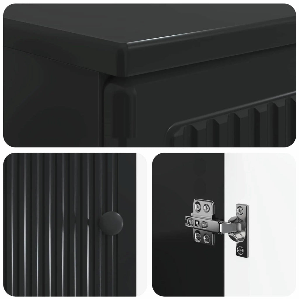 Set di Armadi da Bagno da 2 Pezzi EDE Nero Legno ingegnerizzato 3417577