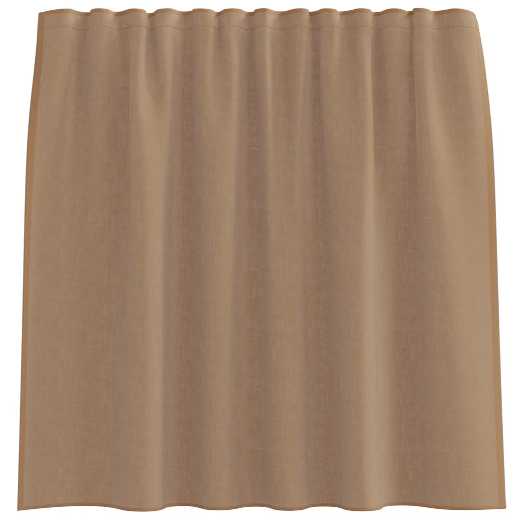 Tende in Voile con Tasche per Aste 2 pz Marrone Chiaro