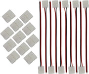 Connettore a LED strip 2 poli (10 pezzi) - 8 mm larghezza LED strip SMD 3528 2835 a LED monocroma (senza saldatura)