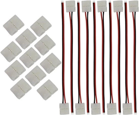 Connettore a LED strip 2 poli (10 pezzi) - 8 mm larghezza LED strip SMD 3528 2835 a LED monocroma (senza saldatura)