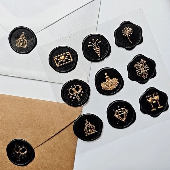 Sticker adesivi in cera per se stesso - Inviti di nozze - Confezioni regalo - Progetti di fai da te - Finitura lussuosa - Utilizzo facile