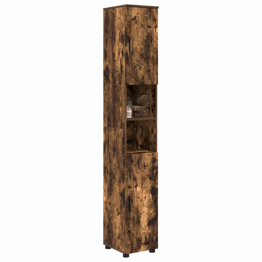 Mobile da Bagno con archiviazione Rovere fumé 30 x 35 x 192 cm 883339