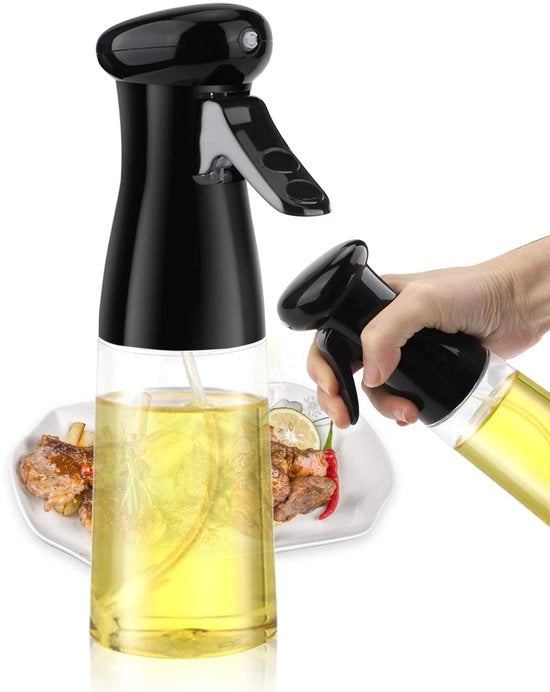 Spruzzatore di olio d'oliva, flacone spruzzatore di olio d'oliva per cucina 210ml spruzzatore di olio d'oliva per cucina, cottura, cottura a fuoco lento, grilling, frittura, insalata, BBQ nero