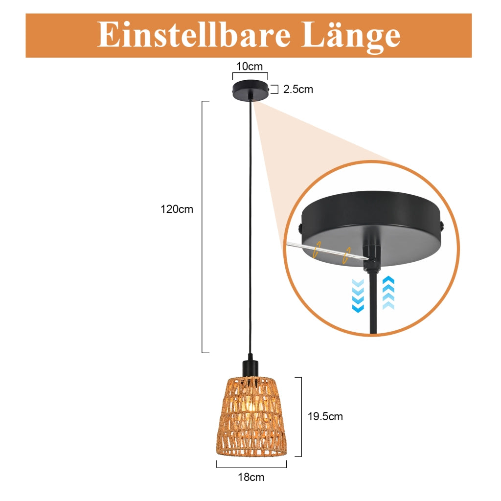 Lampada a sospensione ZMH vintage E27 per sala da pranzo e cucina