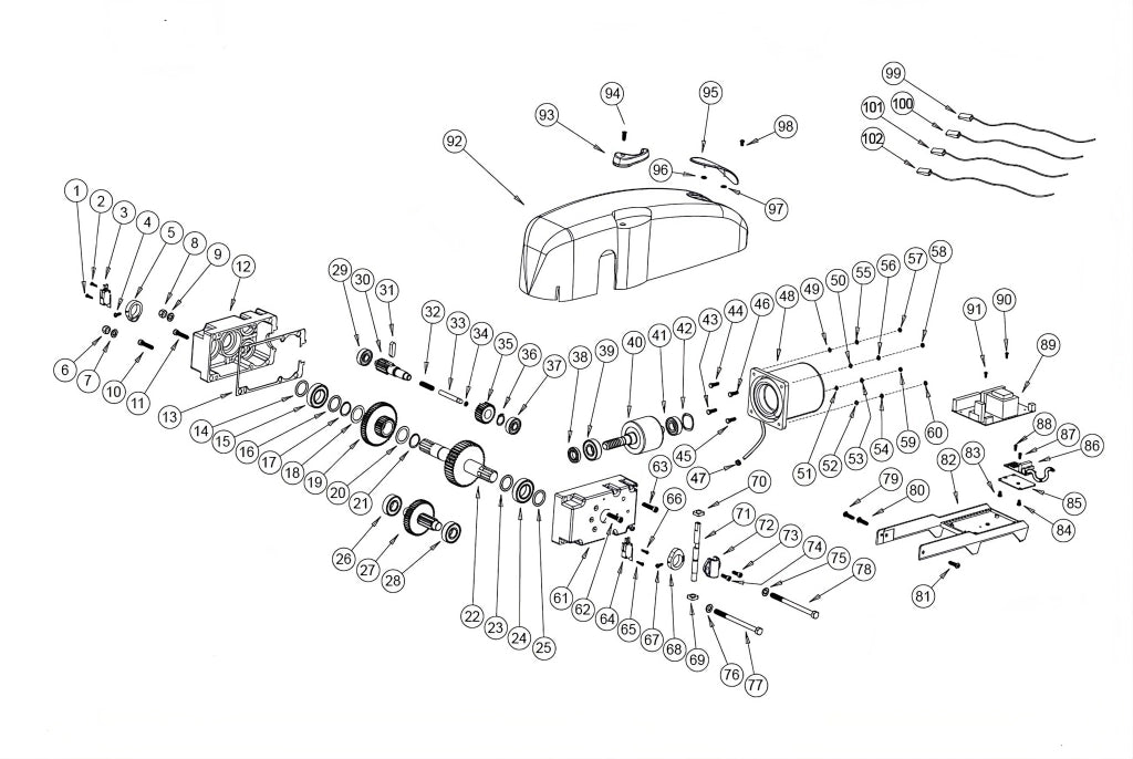100030 MOTORIDUTTORE COMPLETO BASIC BAZER RICAMBIO