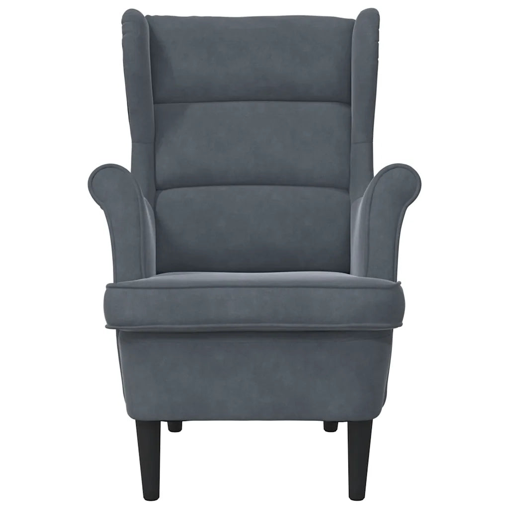 Poltrona Grigio Scuro in Velluto