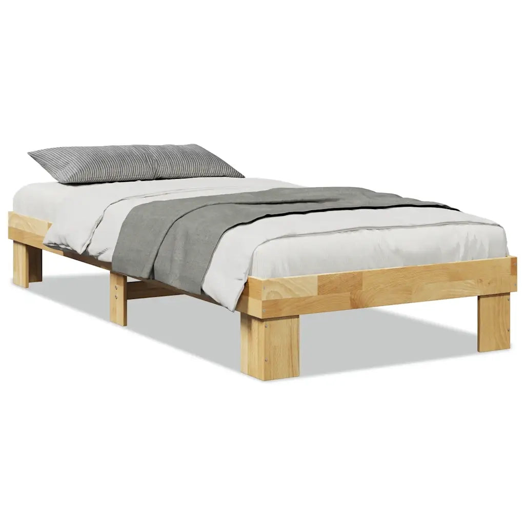 Struttura Letto Senza Materasso 75x190 cm in Legno di Rovere 851956