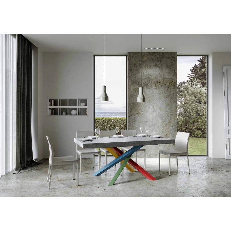Tavolo allungabile 90x180/284 cm Volantis telaio gambe 4 colori (B) - Cemento
