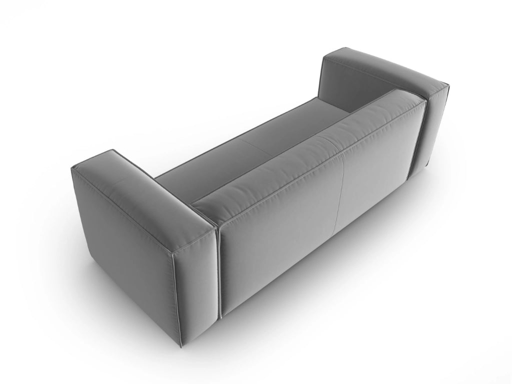 Cosmopolitan Design - Divano "Mackay" 4 posti in velluto grigio chiaro 