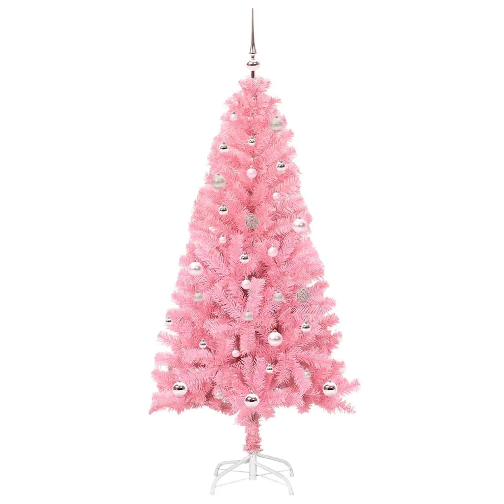 Albero di Natale | Decorazioni natalizie con 150 LED con supporto Rosa 150 cm PVC