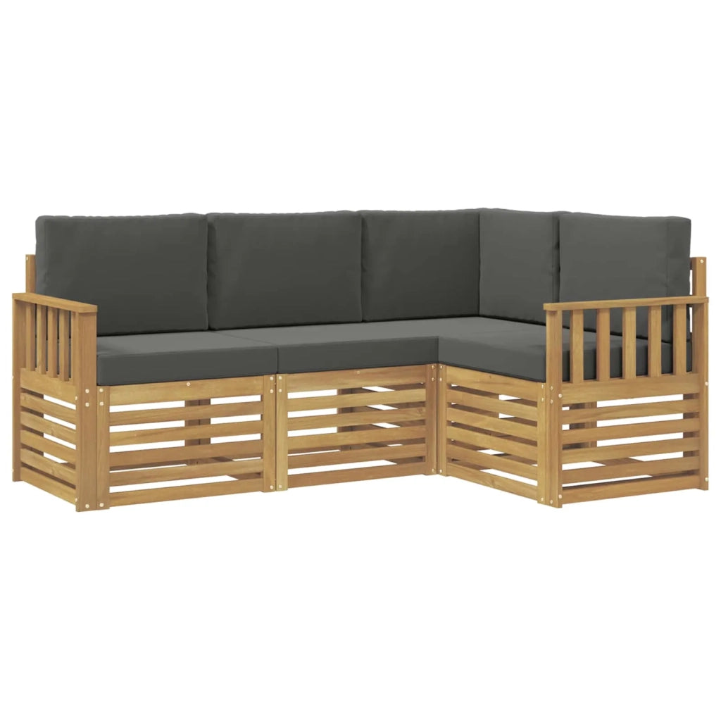 Set di divani da esterno 4 pcs Bianco e Antracite
