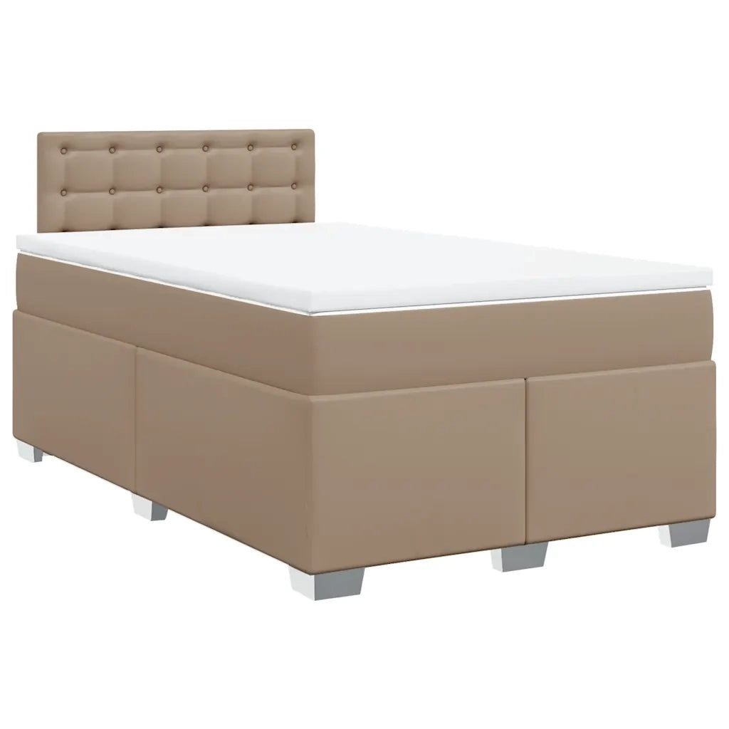 vidaXL Giroletto a Molle con Materasso Cappuccino 120x190cm Similpelle