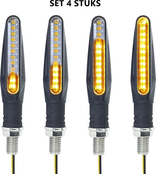 4 pezzi di indicazione di direzione LED dinamica per motore - luci di avvertimento - universale - flessibili - luci di avvertimento dinamiche - lampade a scintille - relè integrato - IP68