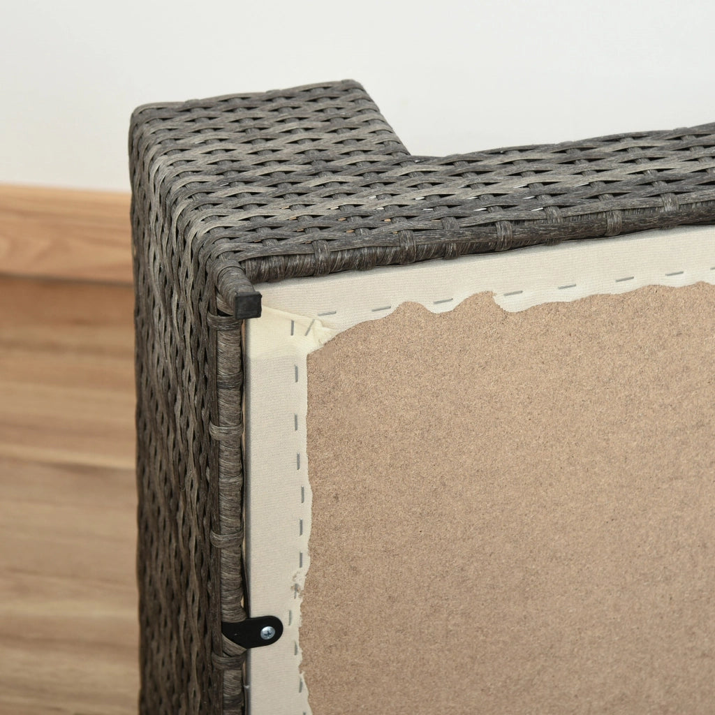 Easycomfort Cuccia per Cani e Gatti in Rattan con Cuscino Lavabile, Lettino per Animali da Interno, 61x46x27cm, Grigio Bianco