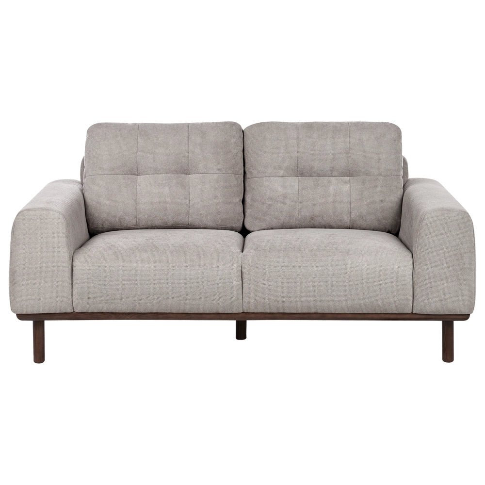 Divano a 2 posti in tessuto Grigio chiaro Soggiorno in stile moderno Gambe in legno scuro