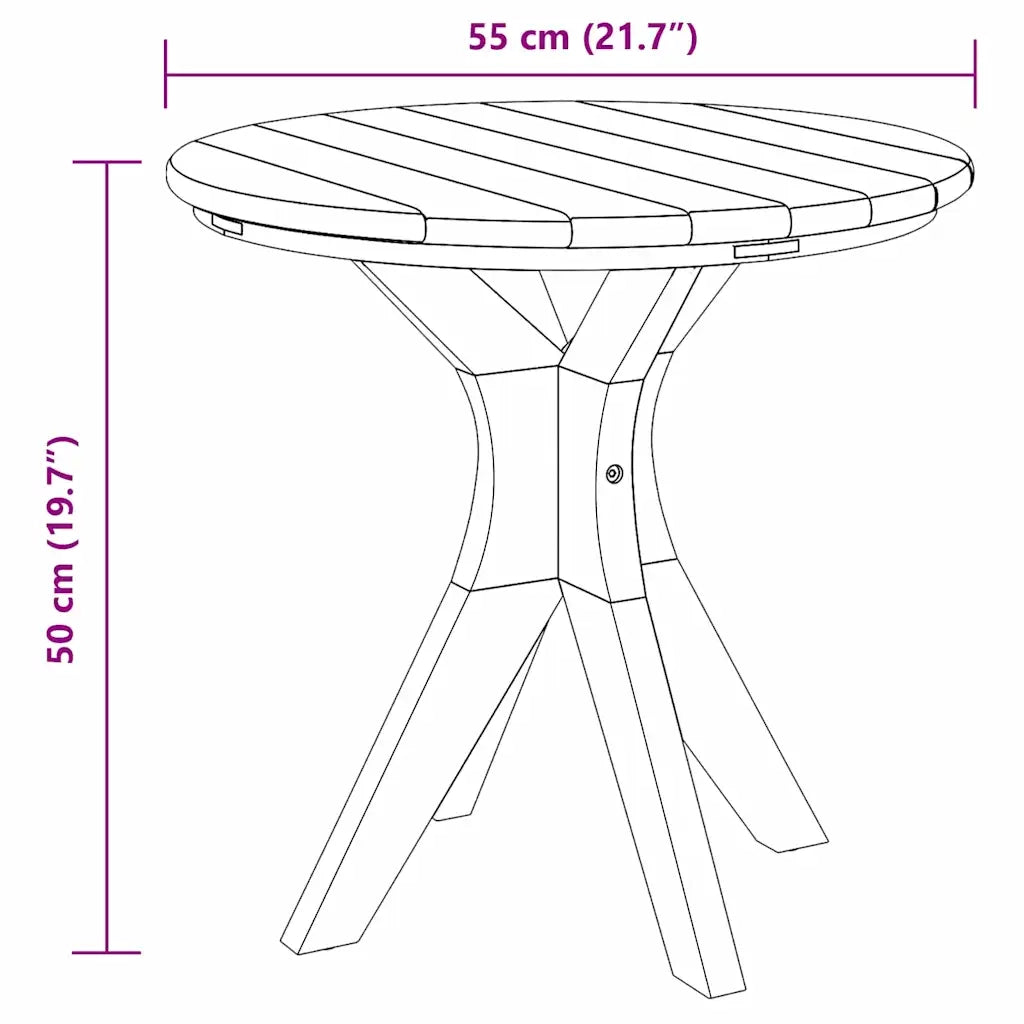 Tavolo laterale Marrone 55 x 55 x 51 cm Legno di teak solido 42006358