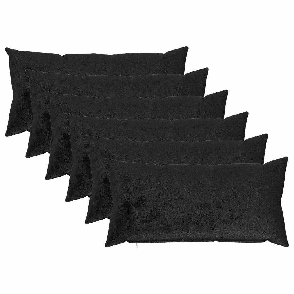 Federa 6 pcs HEERLEN Nero 40 x 80 cm Flanella 910181