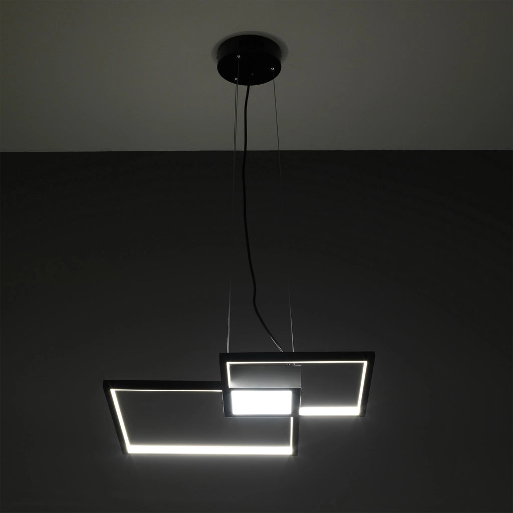Lampadario in metallo nero cm. L.54 P.54 H.8