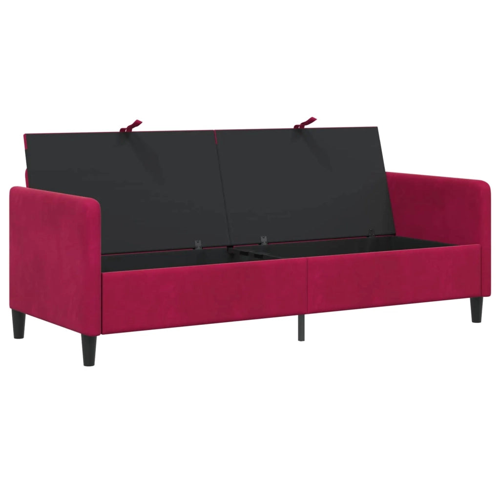 Divano con Storage Rosso Vino 192 x 78 x 87 cm Poliestere 42036994