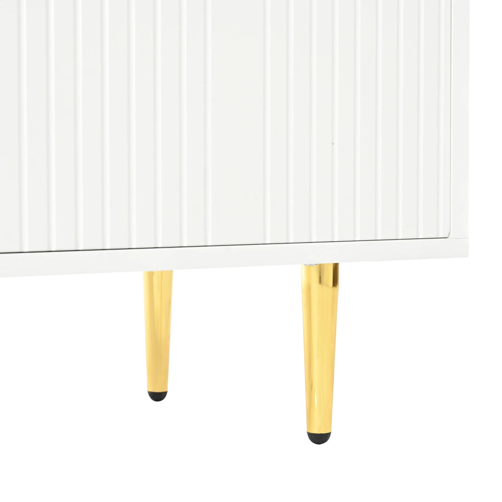 Credenza con 4 ante e ripiani regolabili; soft-close - per soggiorno - bianco