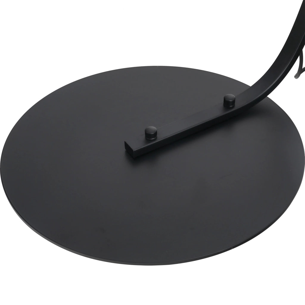 EasyComfort Lampada da Terra ad Arco con Paralume in Tessuto e Interruttore a Pedale, Ø47x105x190cm, Nera
