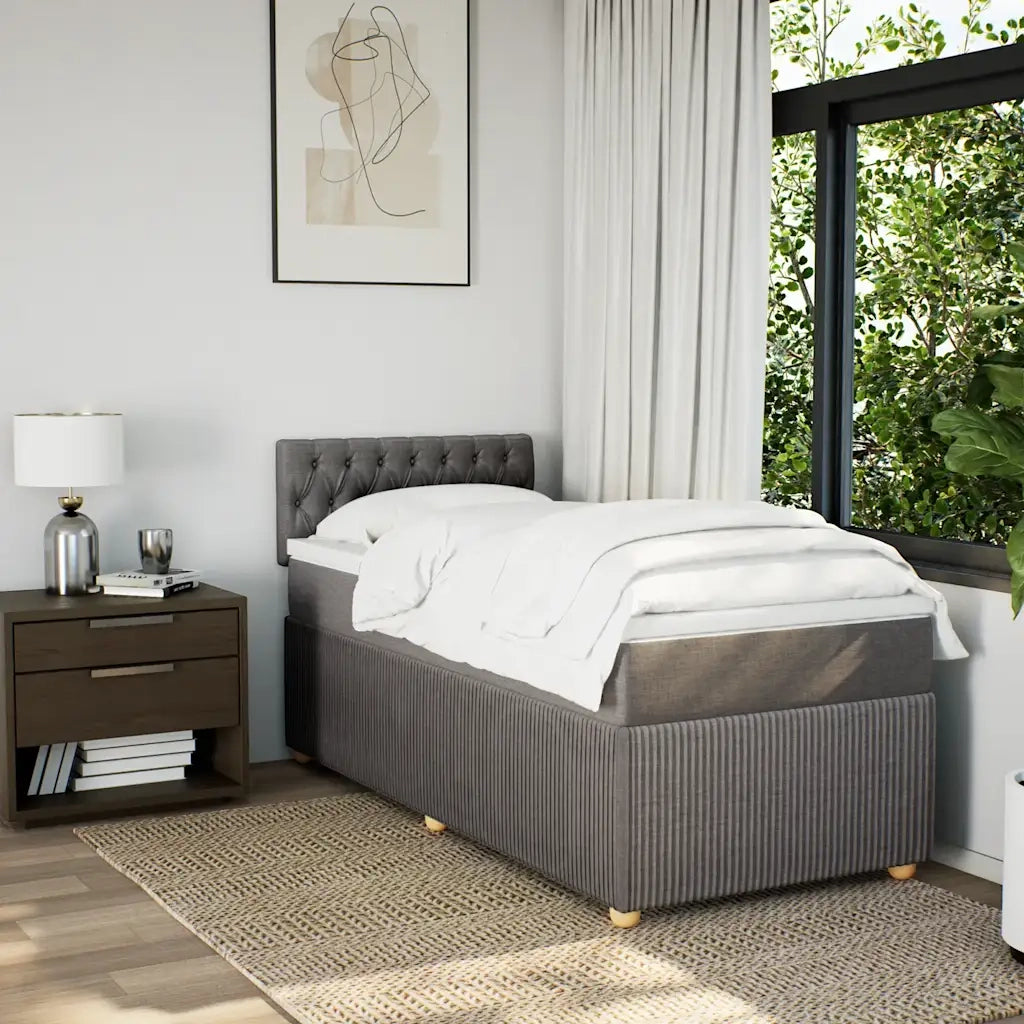 Giroletto a Molle con Materasso-Struttura Letto Tortora 80x200 cm inTessuto 487241
