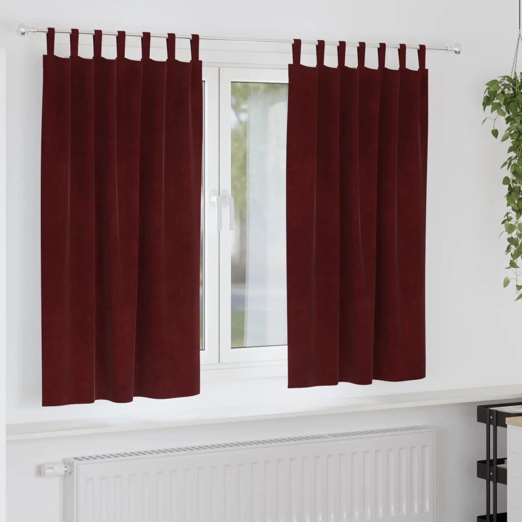 Tende Oscuranti | Tende Blackout 2 pz Rosso Vino 140 x 175 cm Velluto