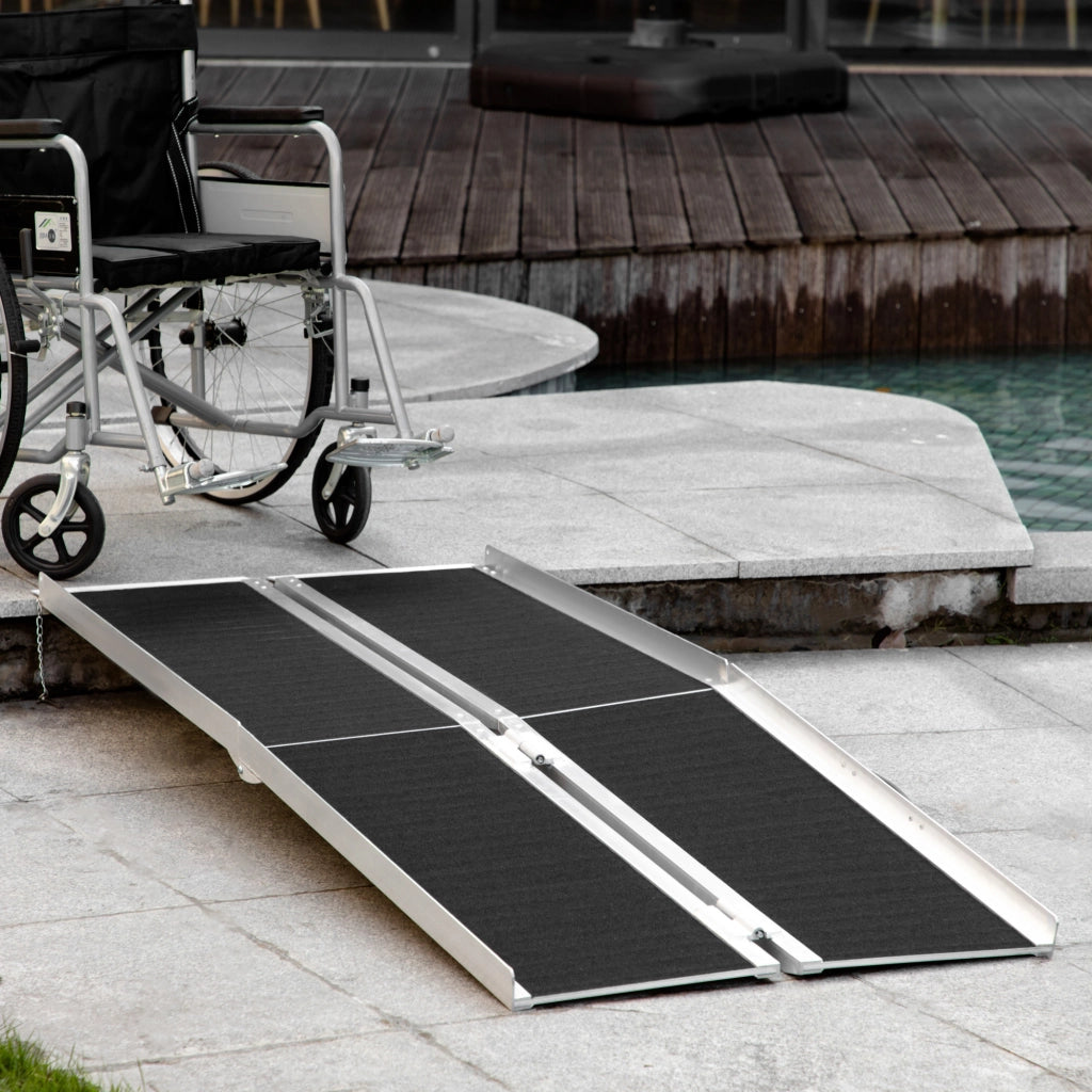 Rampa per Sedia a Rotelle ¨C zephmum ¨C Alluminio Antiscivolo 183x73.5 cm Nero