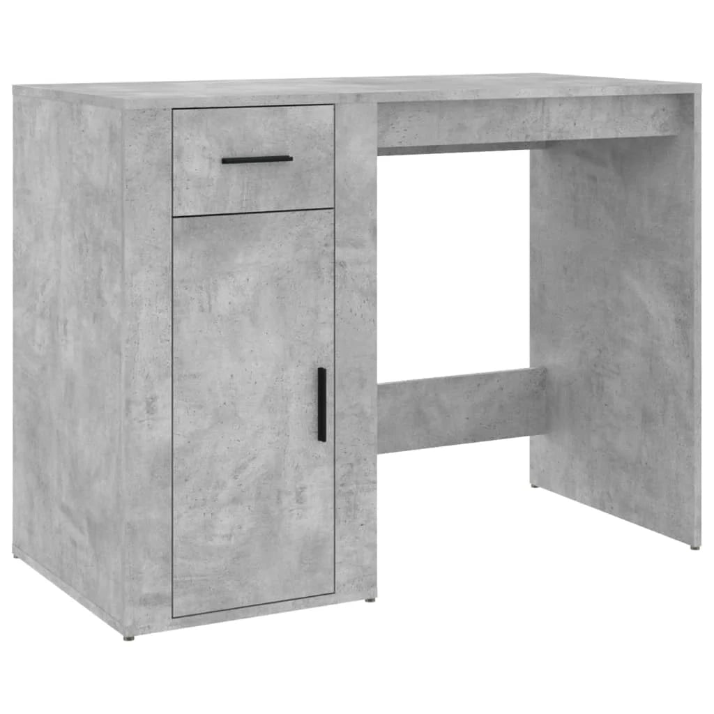 Scrivania da ufficio postazione di lavoro mobile per computer studio con mobiletto legno ingegnerizzato grigio 02_0023390