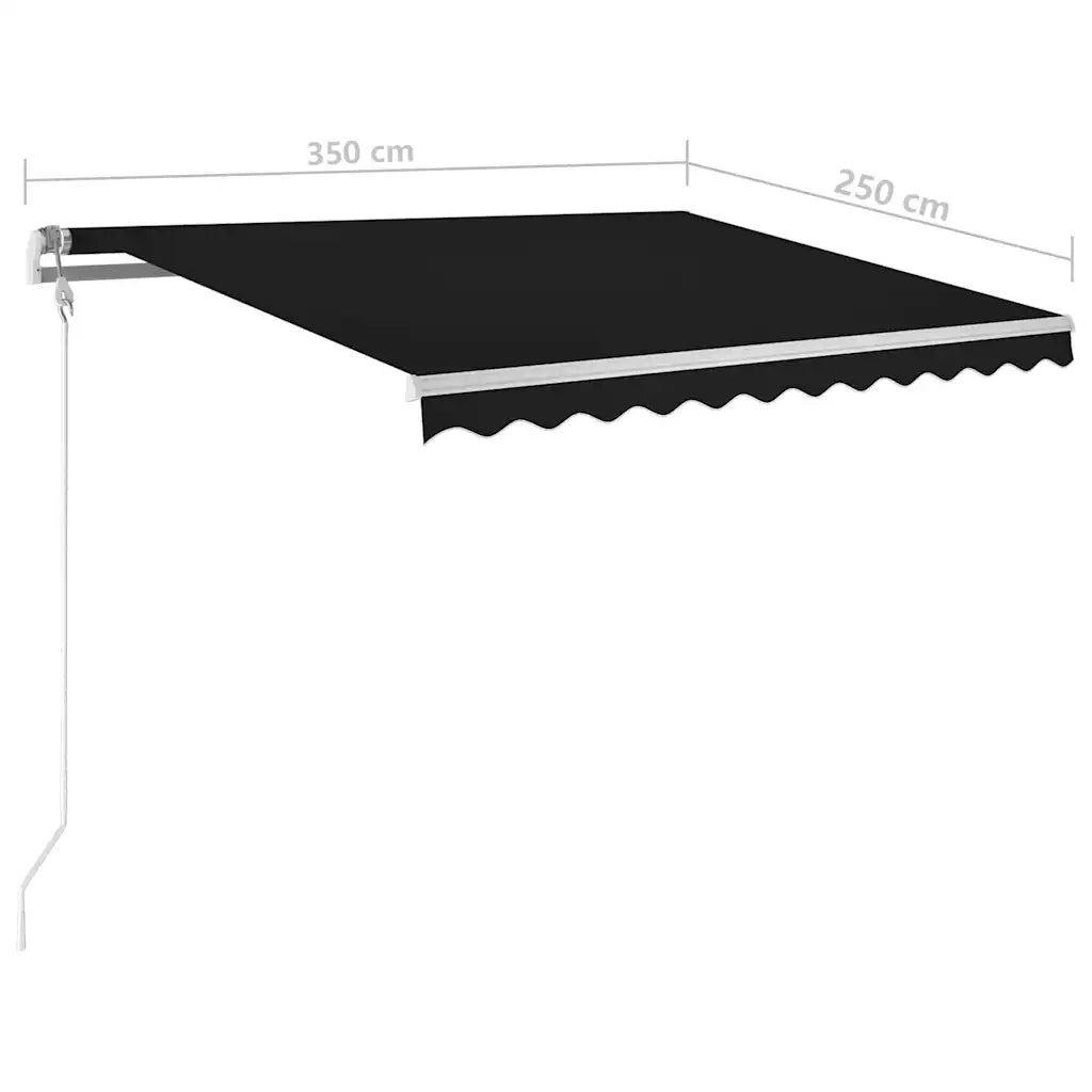 vidaXL Tenda Automatica con Sensore Vento e LED 350x250 cm Antracite