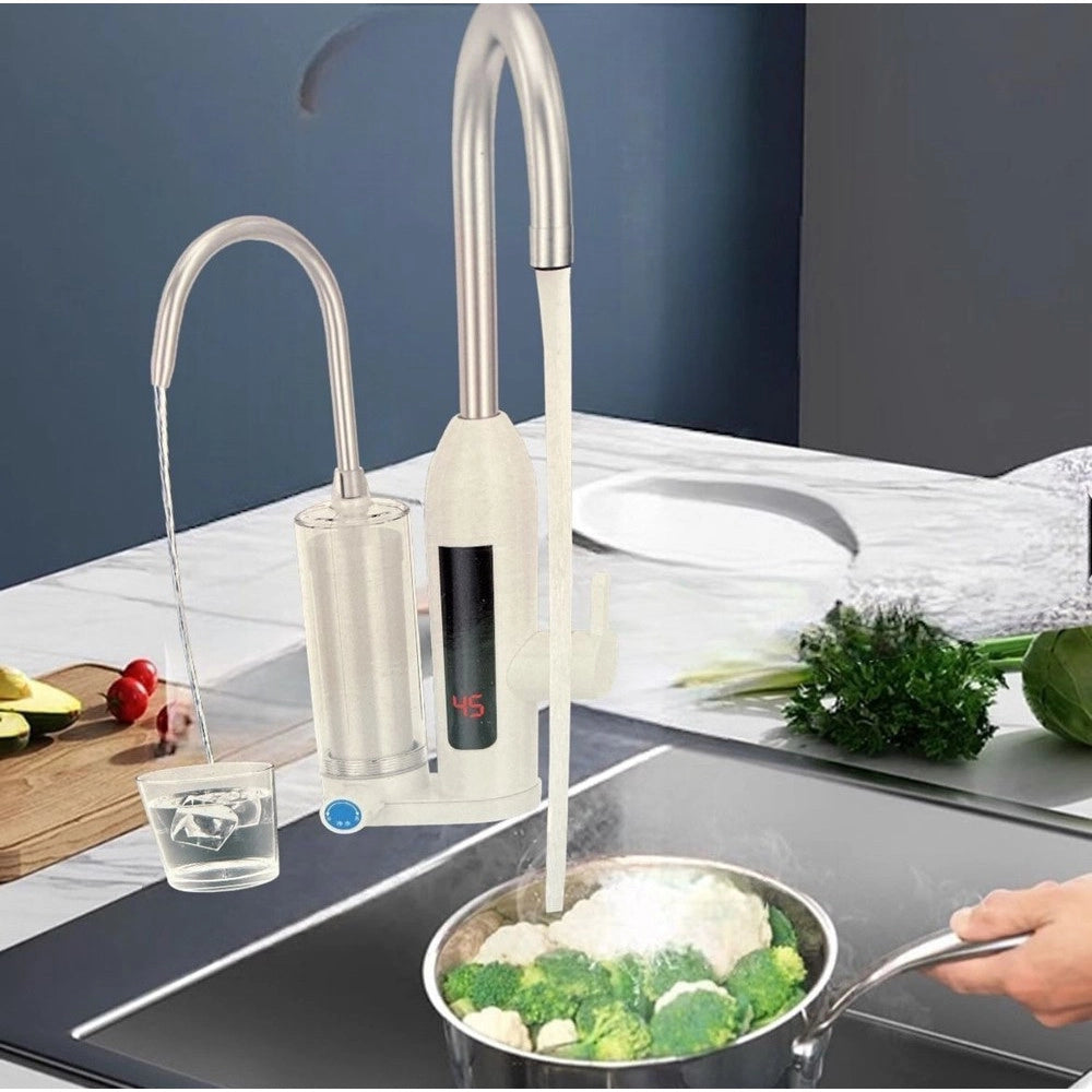 Trade Shop - Rubinetto Depuratore Elettrico Istantaneo Caldaia Acqua Calda Con Display 3000 W -