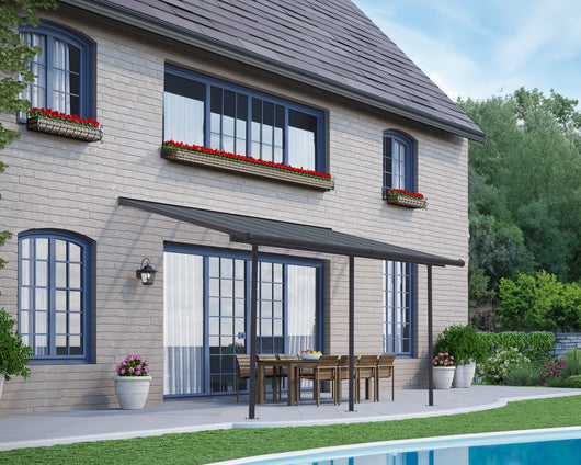 Pergola Addossata in Alluminio Capri 3X4.3 m Grigio