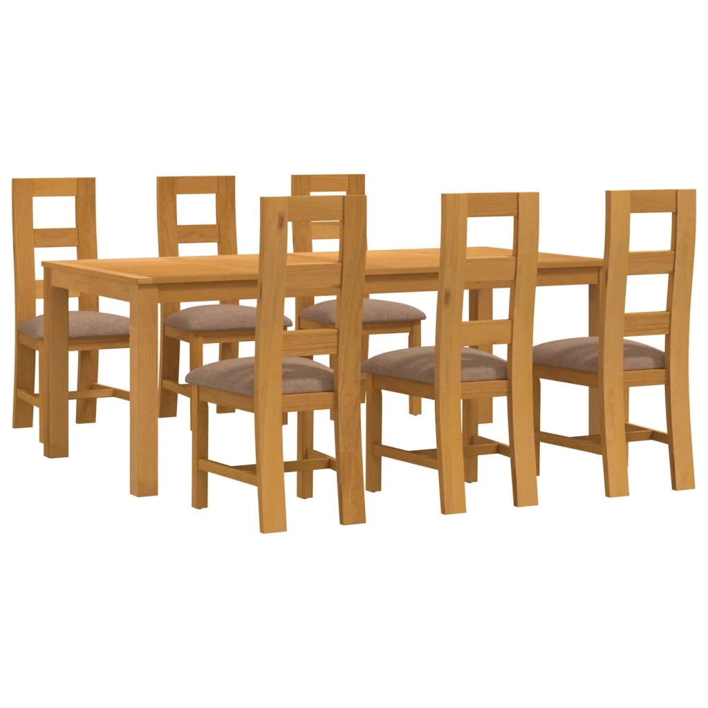Set da pranzo 7 pz Grigio Legno di Quercia Massello 3430395