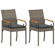 Sedie da giardino con cuscino 2 pz | Sedie da Esterno Grigio e Grigio Scuro